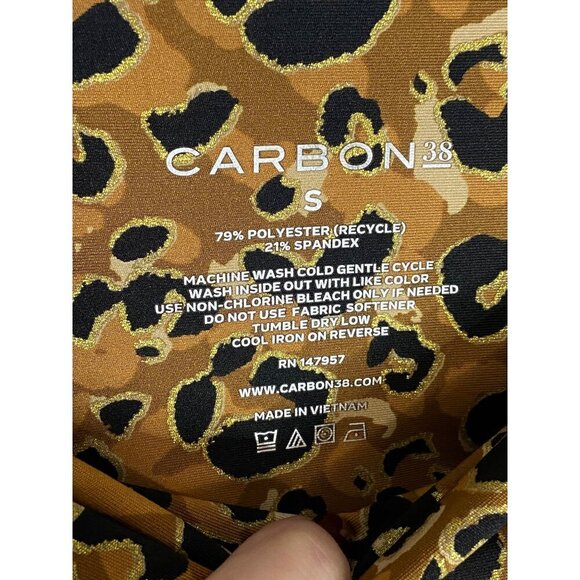 Carbon38 Printed High Rise Layered Gold Leopard 7/8 Leggings-sz Small - Picture 4 of 7